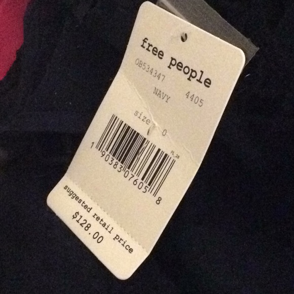 NWT Free People Wherever You Go Navy Dress - Picture 7 of 7